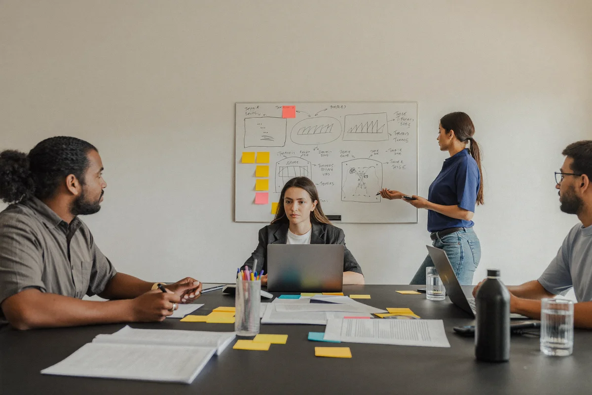Team lead and strategist in a client planning meeting
